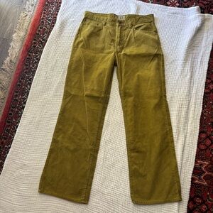Vintage olive green corduroy straight leg pants  34x32 retro
